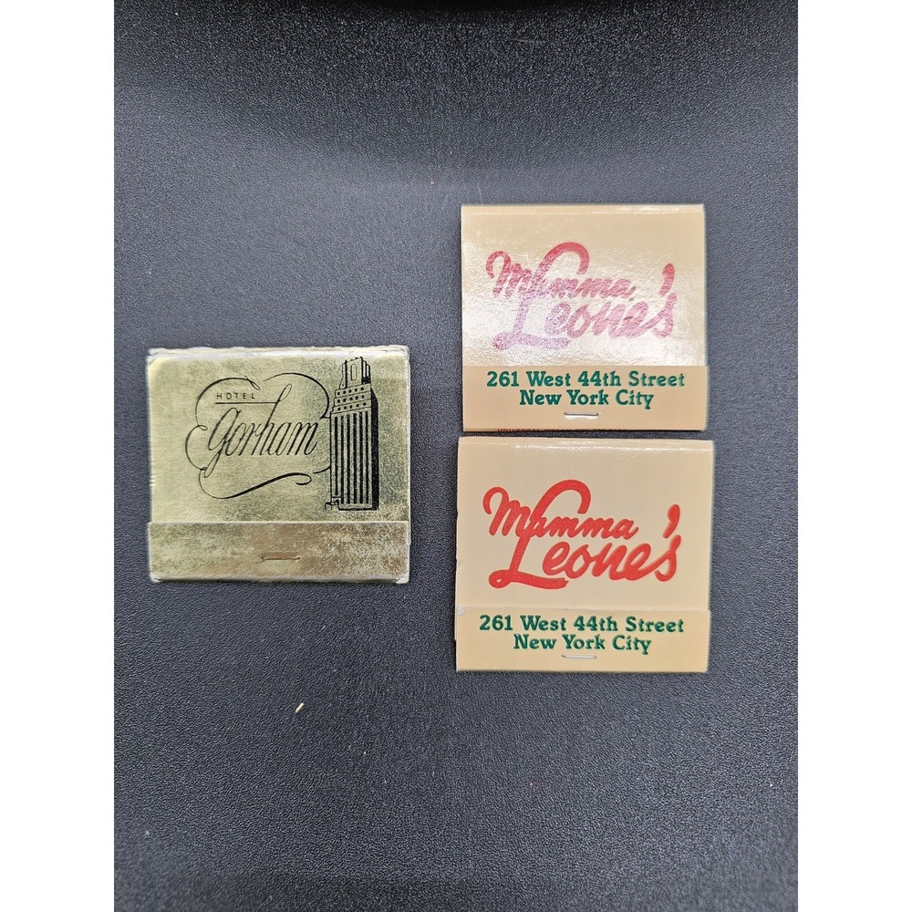 New York City Matchbook Lot Hotel Gorham & Mamma Leone's